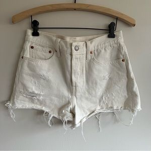 Levi's Ivory Denim Shorts